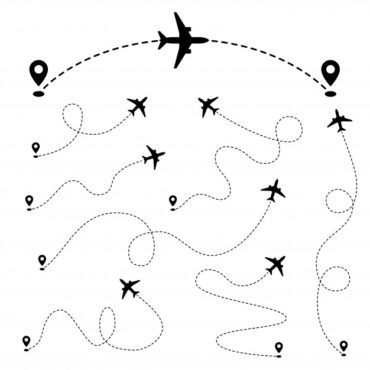 وکتور مسیرهای خطوط هواپیما