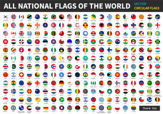 وکتور مجموعه پرچم های رسمی کشورهای جهان