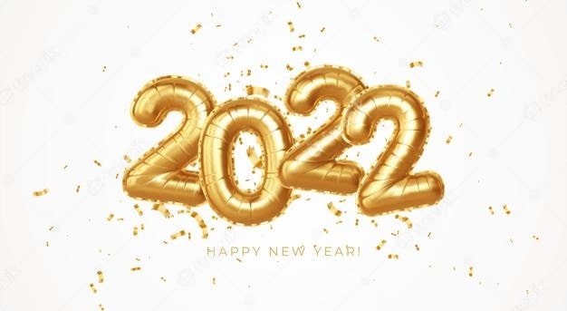 سال نو 2022 طلایی وکتور