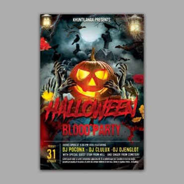 پوستر جشن و مهمانی هالووین لایه باز
