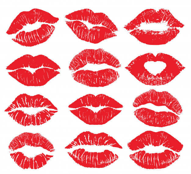 طرح لایه باز بوسه های زنانه با ماتیک
