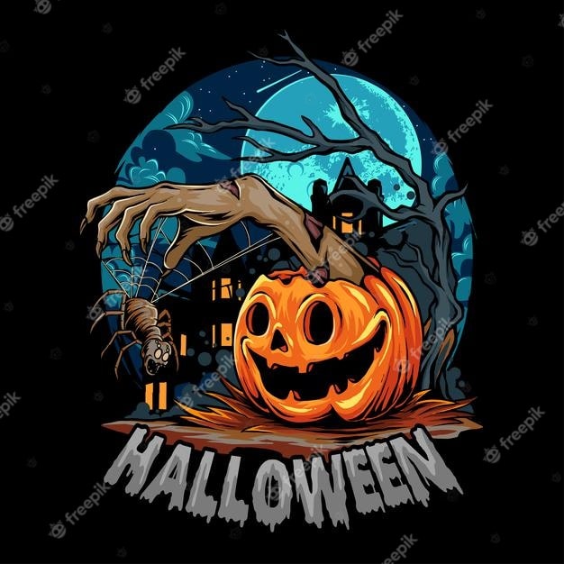 طرح وکتور پوستر هالووین و کدو