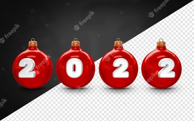 توپ های تزئینی کریسمس قرمز تبریک سال نو 2022 لایه باز