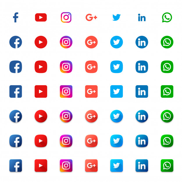 وکتور لوگو شبکه های اجتماعی در طرح های مختلف