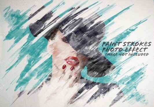 موکاپ ماکت اثر عکس نقاشی آبرنگ لایه باز